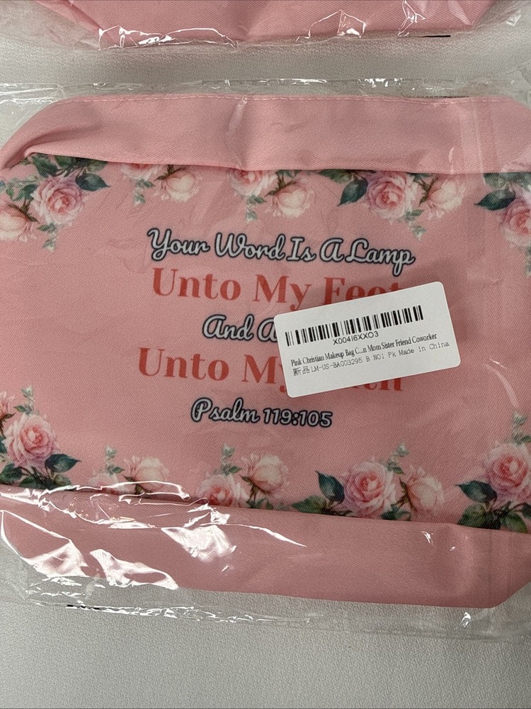 2 PC Sealed Christian Biblical Makeup Bag