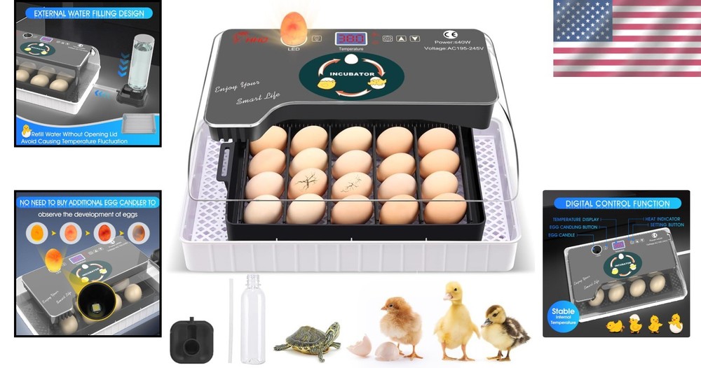 Automatic Egg Incubator for Hatching Eggs: Egg Incubator with Automatic Egg T...