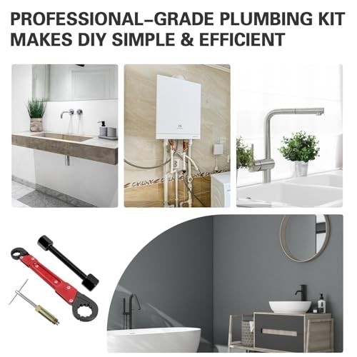 6-Piece Plumbing Tool Set - Angle Stop Wrench, Compression Sleeve Puller, Sandpa
