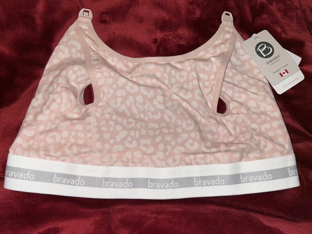 Bravado Pink Leopard Large Designs Clip & Pump Hands-Free Nursing Bra Accessory