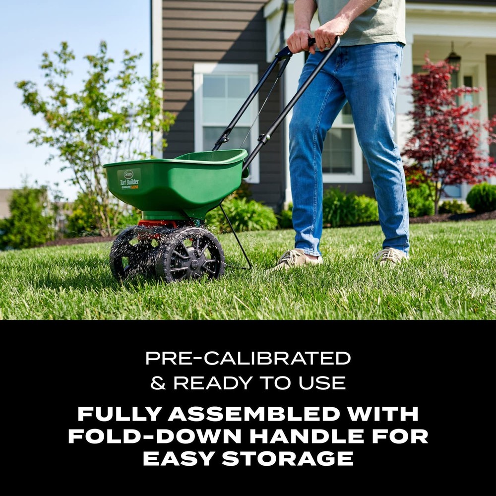 Broadcast Spreader EdgeGuard Mini for Lawn Fertilizer Grass Seed Feed