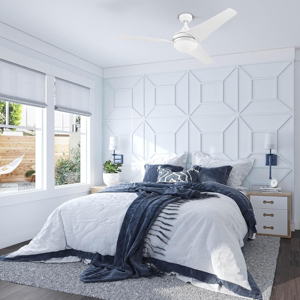 Prominence Home Maxon Modern 52 Inch Ceiling Fan with Light, Medium, White