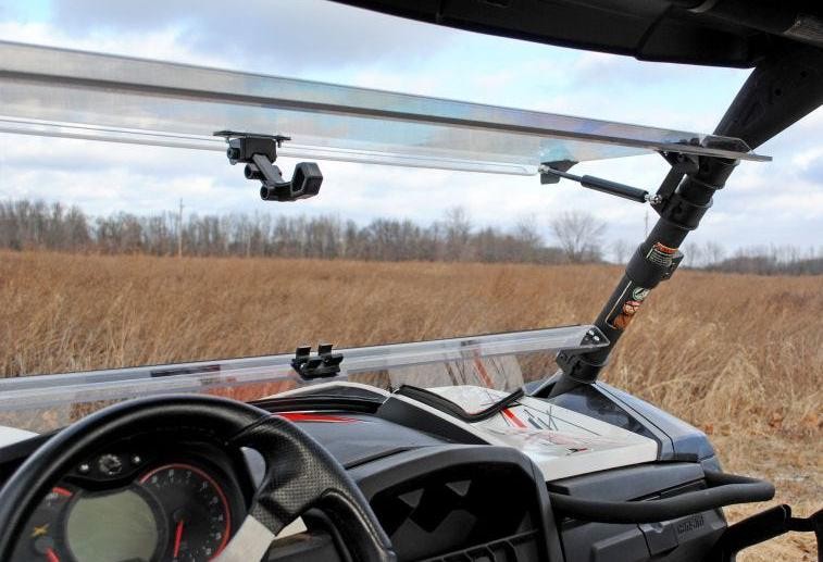 SuperATV Scratch Resistant Flip Windshield For Can-Am Maverick