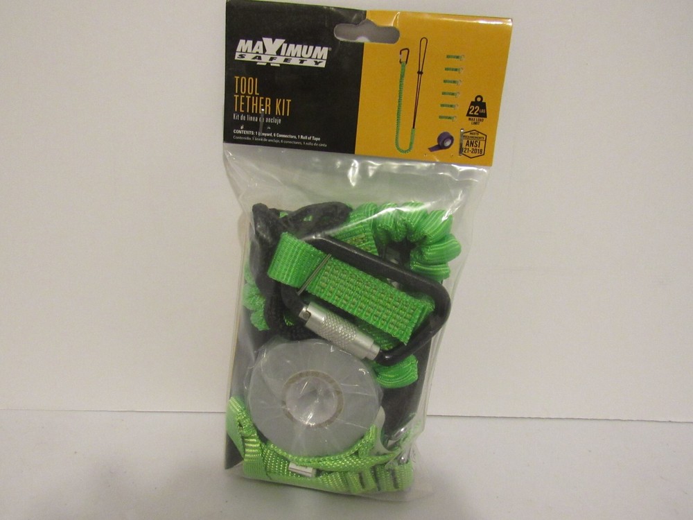 Maximum Safety Tool Tether Kit 1 Lanyard 1 Roll Tape 6 Connectors