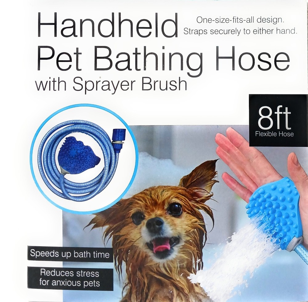 Handheld Pet Bathing Hose with Sprayer Brush