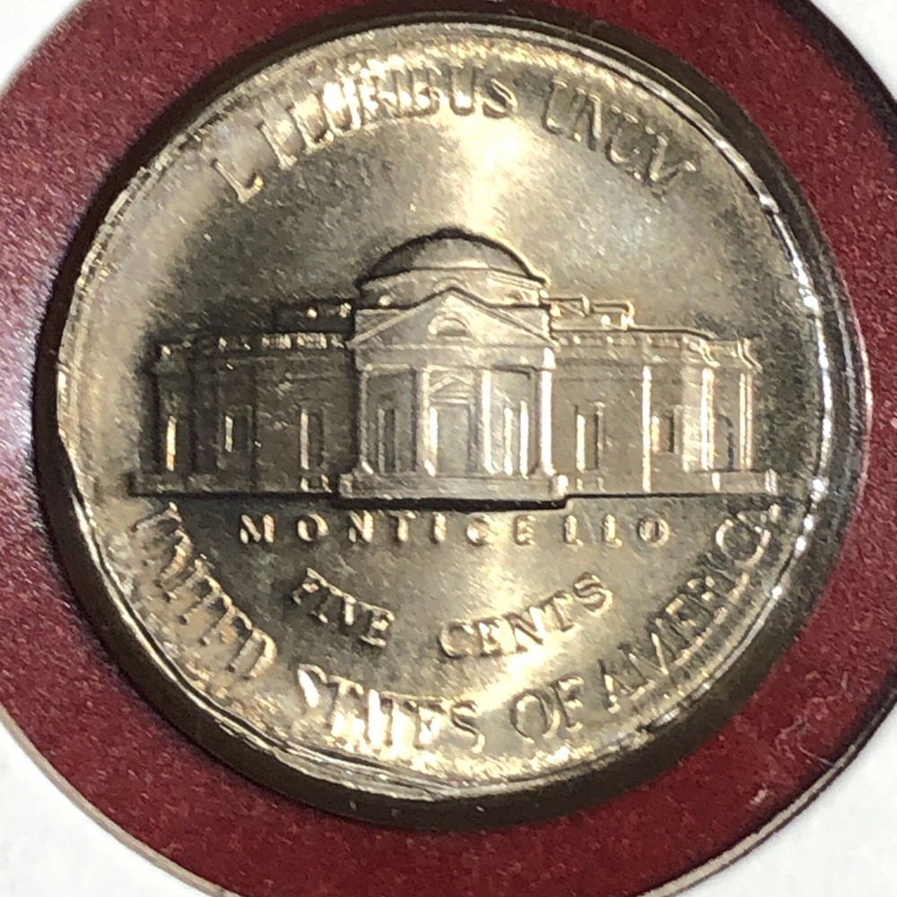 1997 jefferson nickel Error Broadstrike + Partial Collar Full Steps Gem Bu