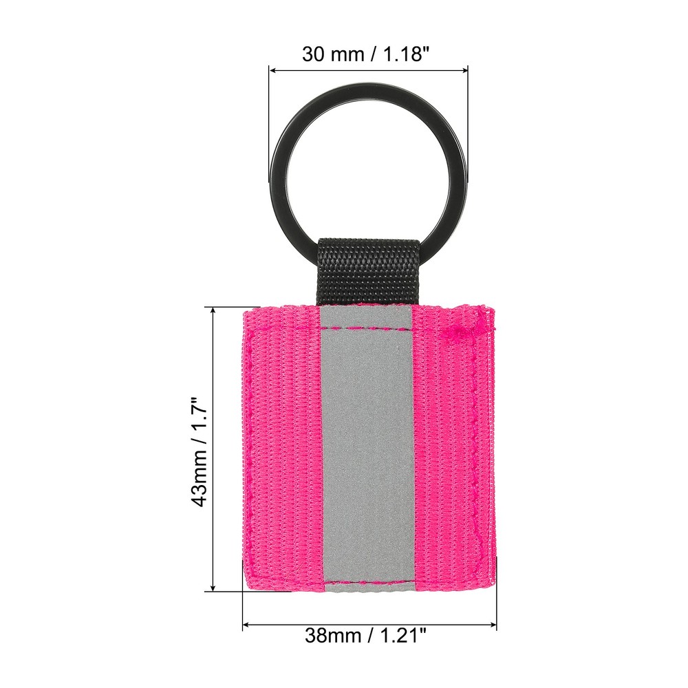 9 Pcs Reflective Keychain Tags, Reflective Zipper Pulls, Pink