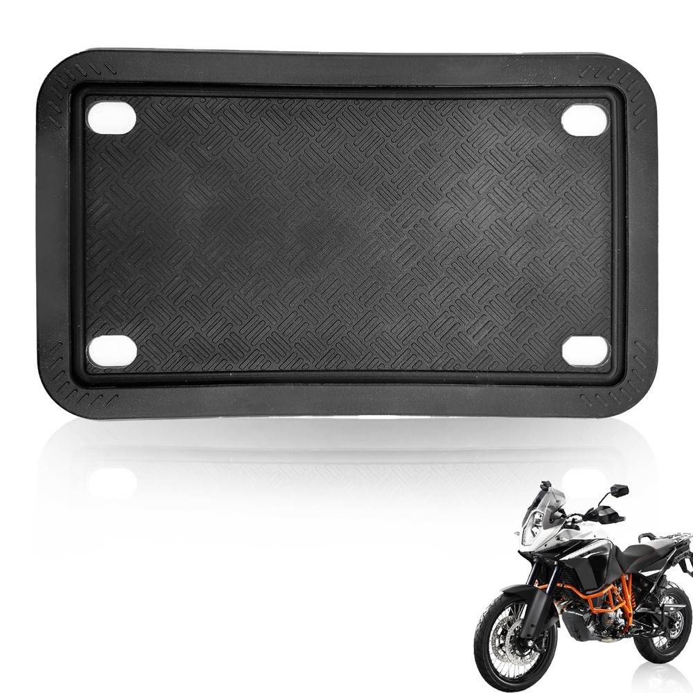 Motorcycle Silicone License Plate Frames, Skull Flower, black