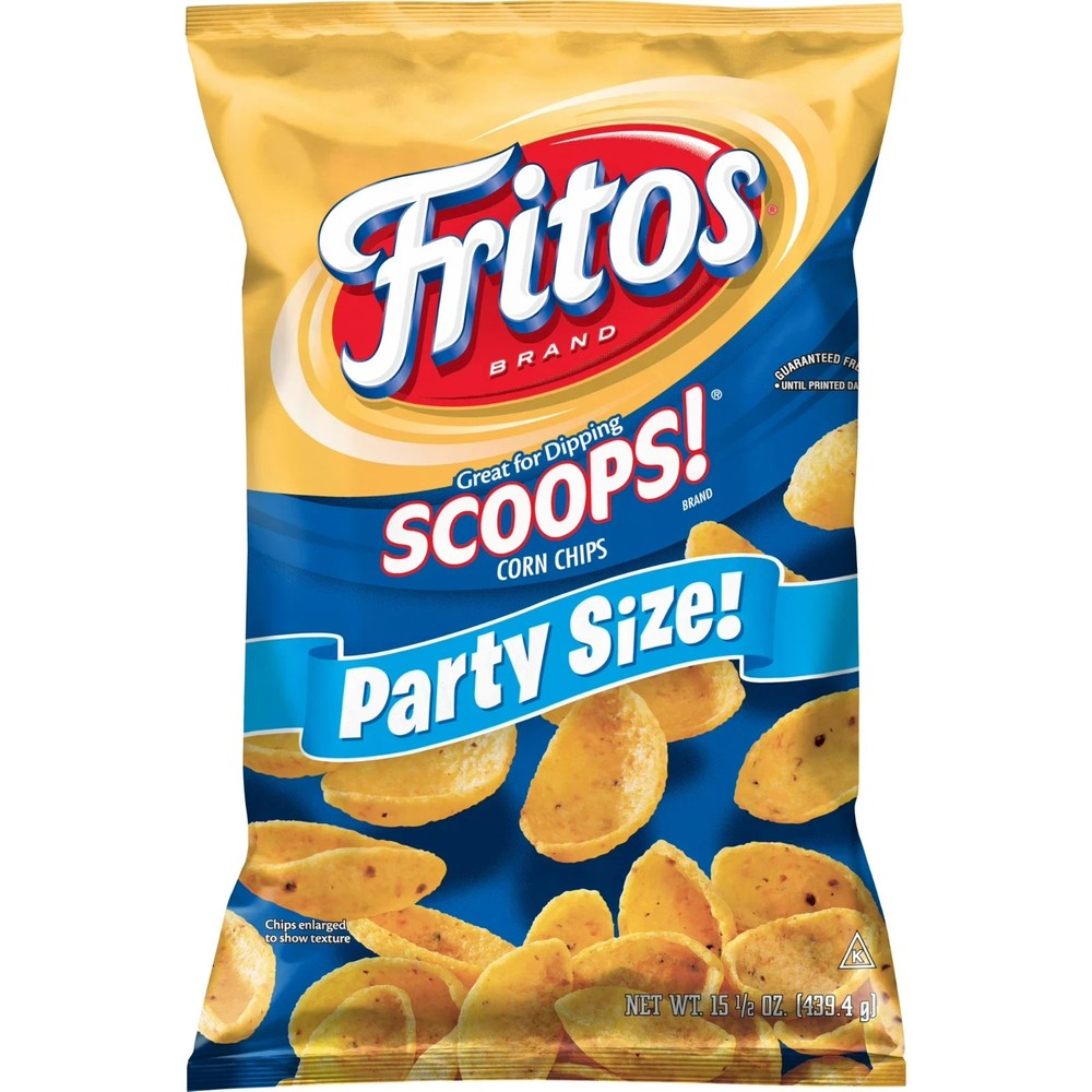 Fritos Scoops! Corn Snacks Party Size 15.5 oz Bag – 2 Pack