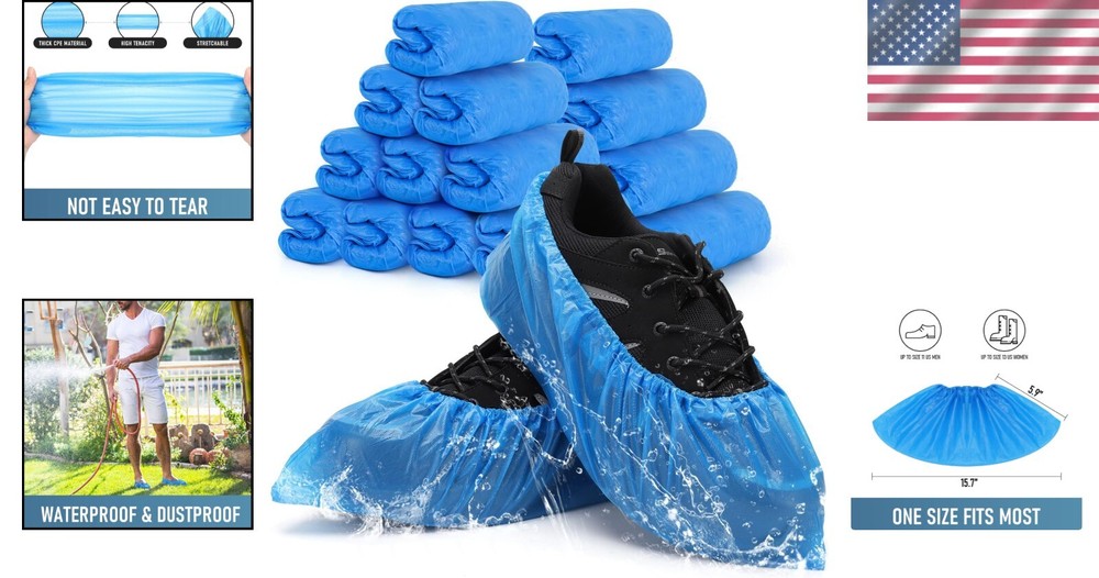 Multi-Purpose Waterproof Shoe Covers - 200 Disposable Booties for Home & Work