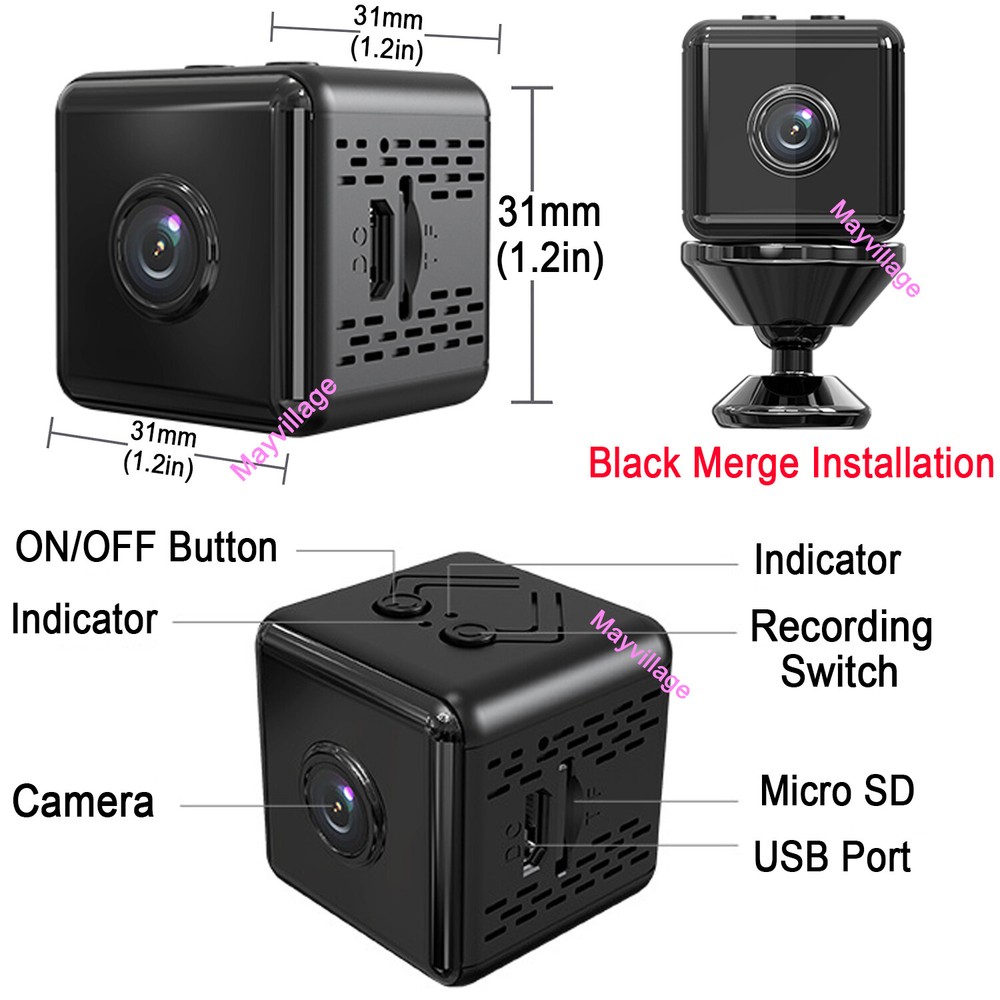 Mini App WiFi Hidden Camera 4K Motion Detection Night Vision Home Security Cam