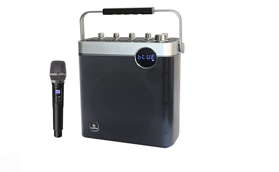 TECHPLAY PORTABLE KARAOKE SYSTEM WIRELESS MICROPHONE BLUETOOTH REMOTE CONTROL