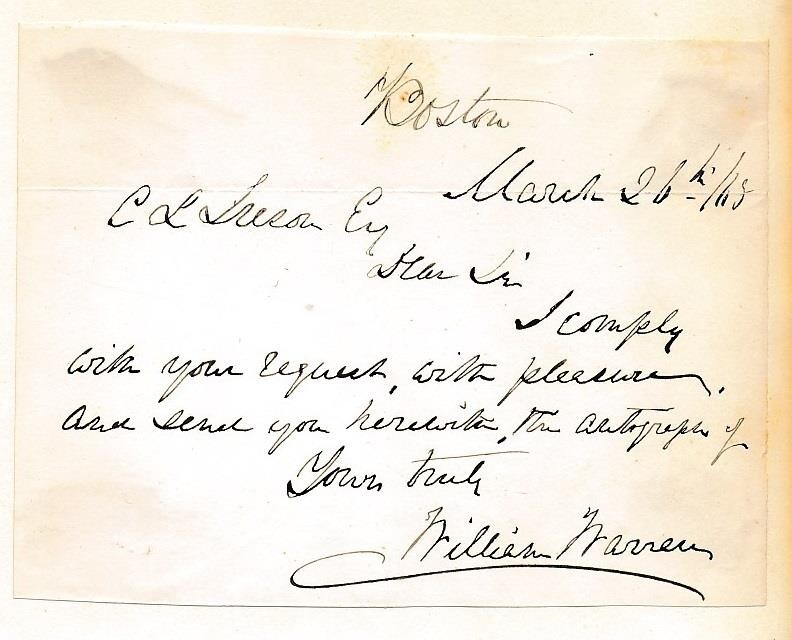 William Warren- Signed Vintage Handwritten Note (1800s Actor)