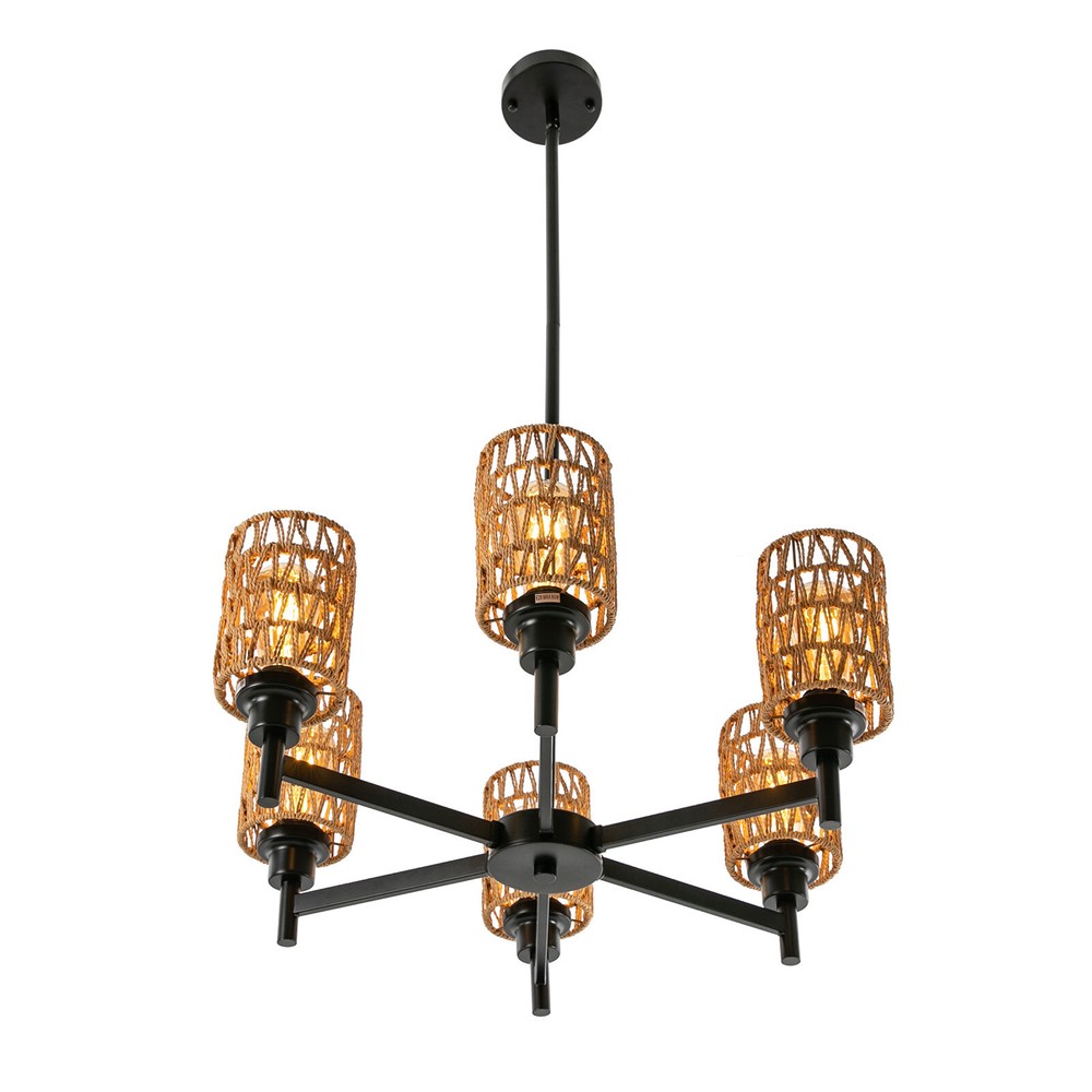 Modern Ceiling Light Chandelier 6-Head Pendant Lighting Ceiling Dimmable