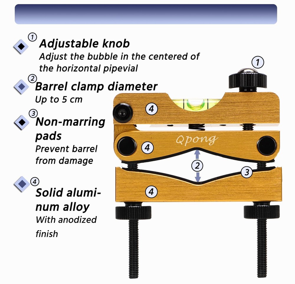 Qpong Scope Leveling Kit Level Magnetic Tool Black