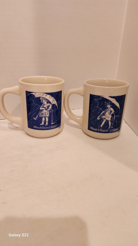 4 Different Morton Salt Mugs Excellent!