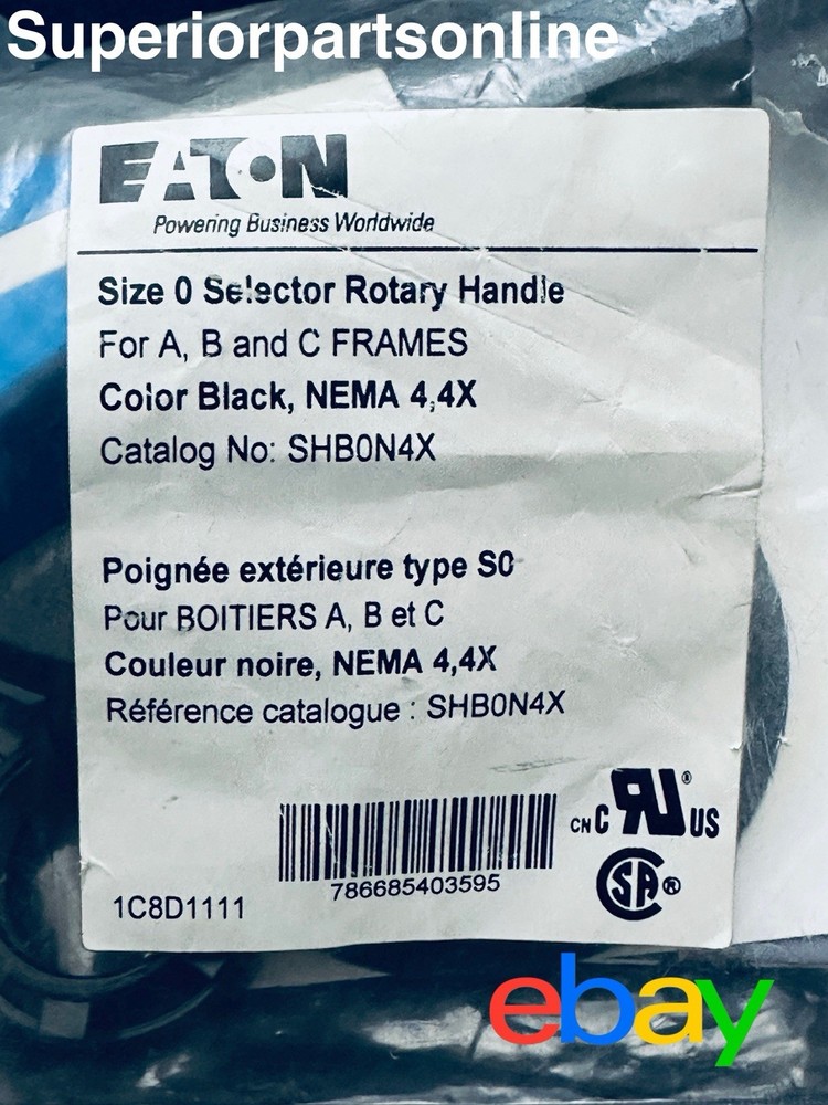 *NEW* EATON SHB0N4X Size 0 Selector Rotary Handle For Frame Sizes A,B & C