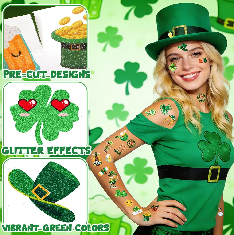St Patricks Day Accessories & Decorations, 48Pcs St. Patrick's Green