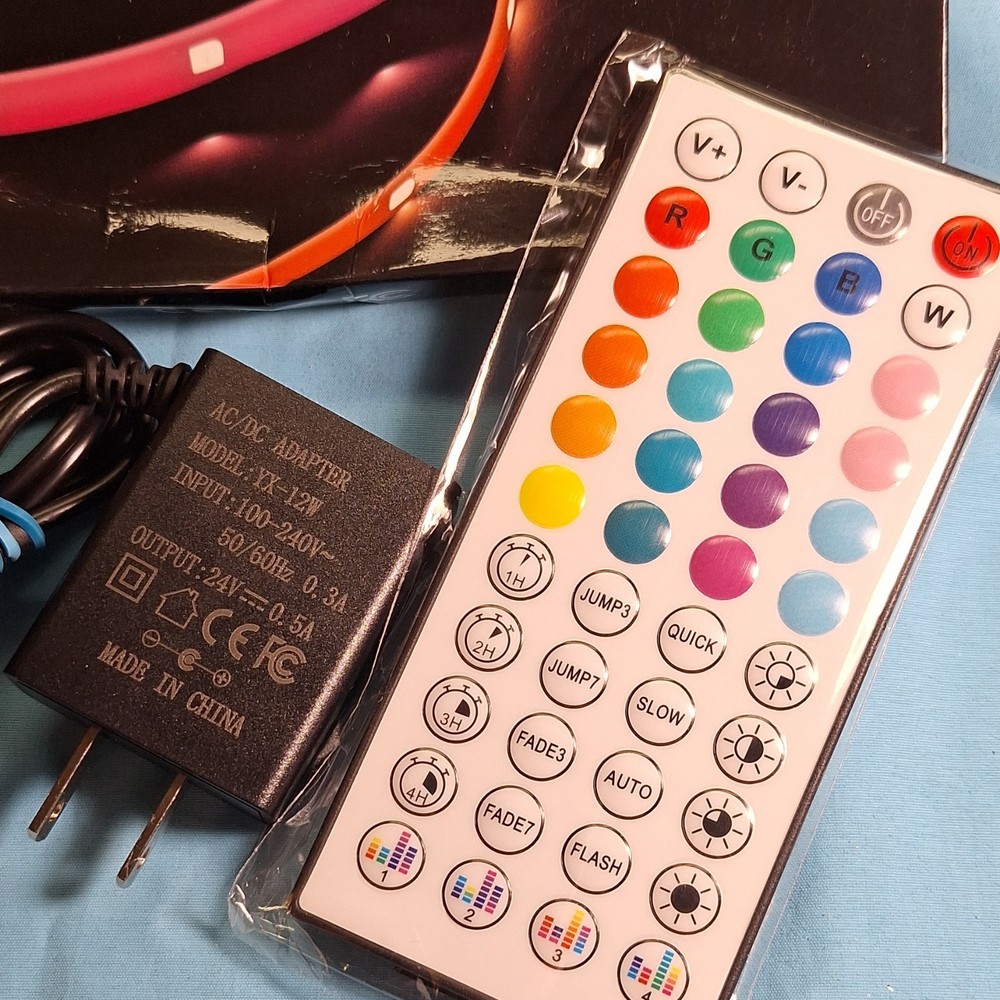 Jmusic 100ft Multicolor LED Light Strip Remote App Control Music Modes Timer