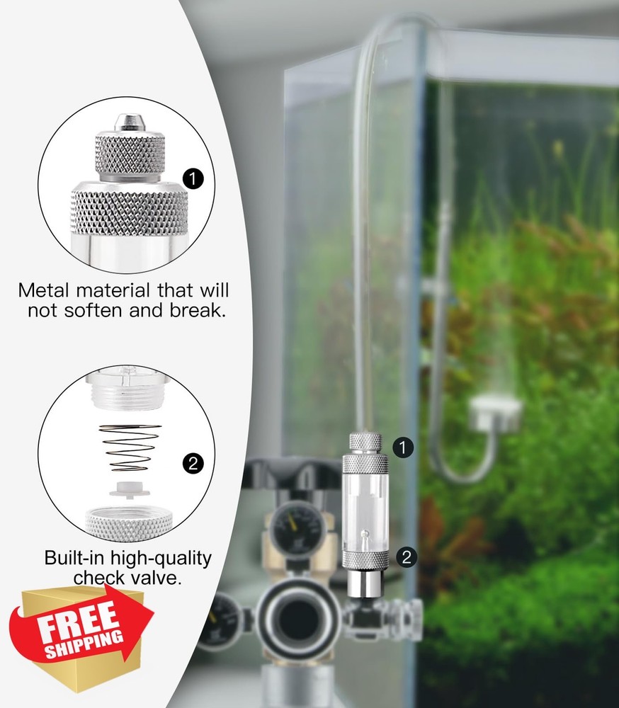 Clscea Aquarium CO2 Bubble Counter Check Valve Single Head Generator