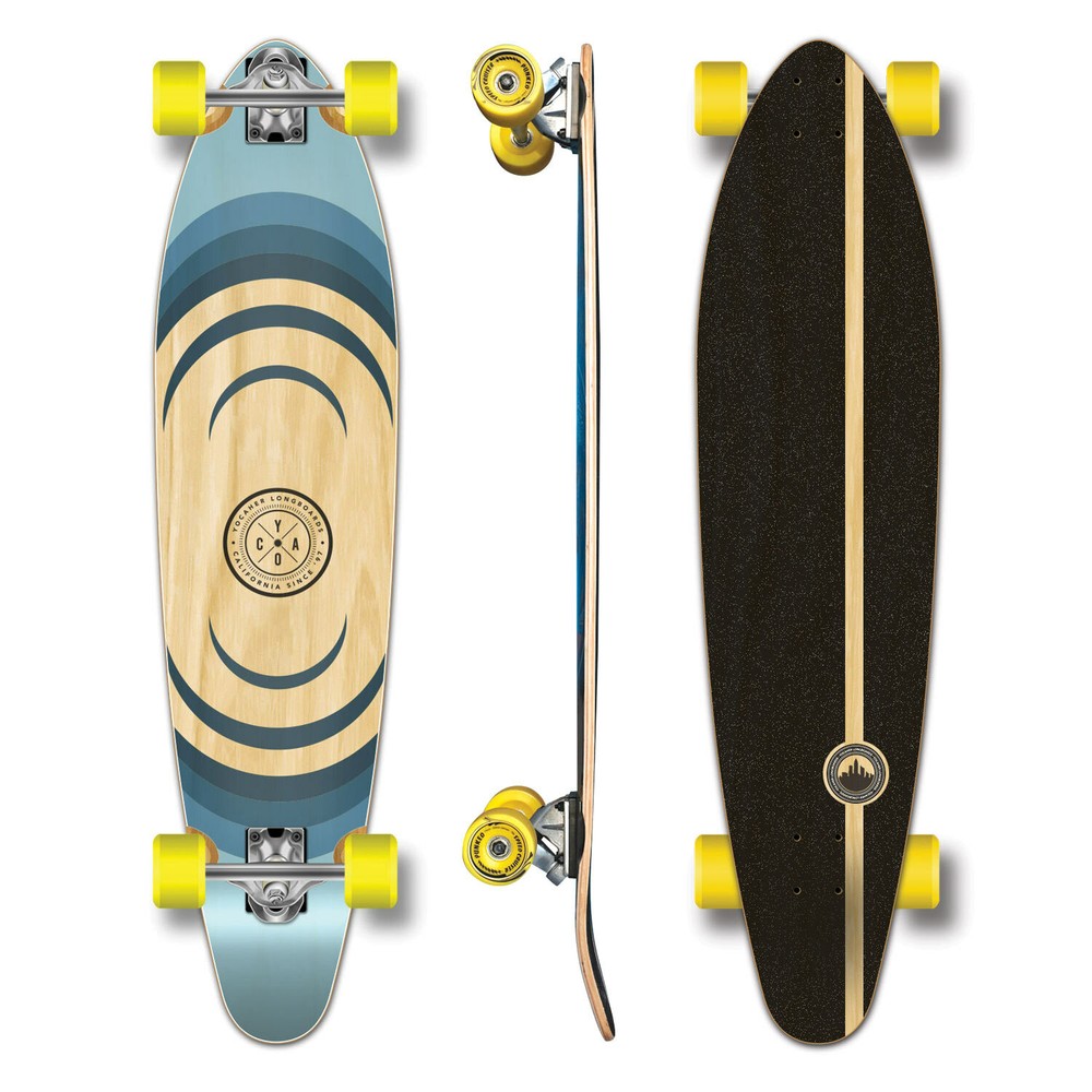 YOCAHER Kicktail Longboard Complete - Earth Series - Ripple (GCKT123)