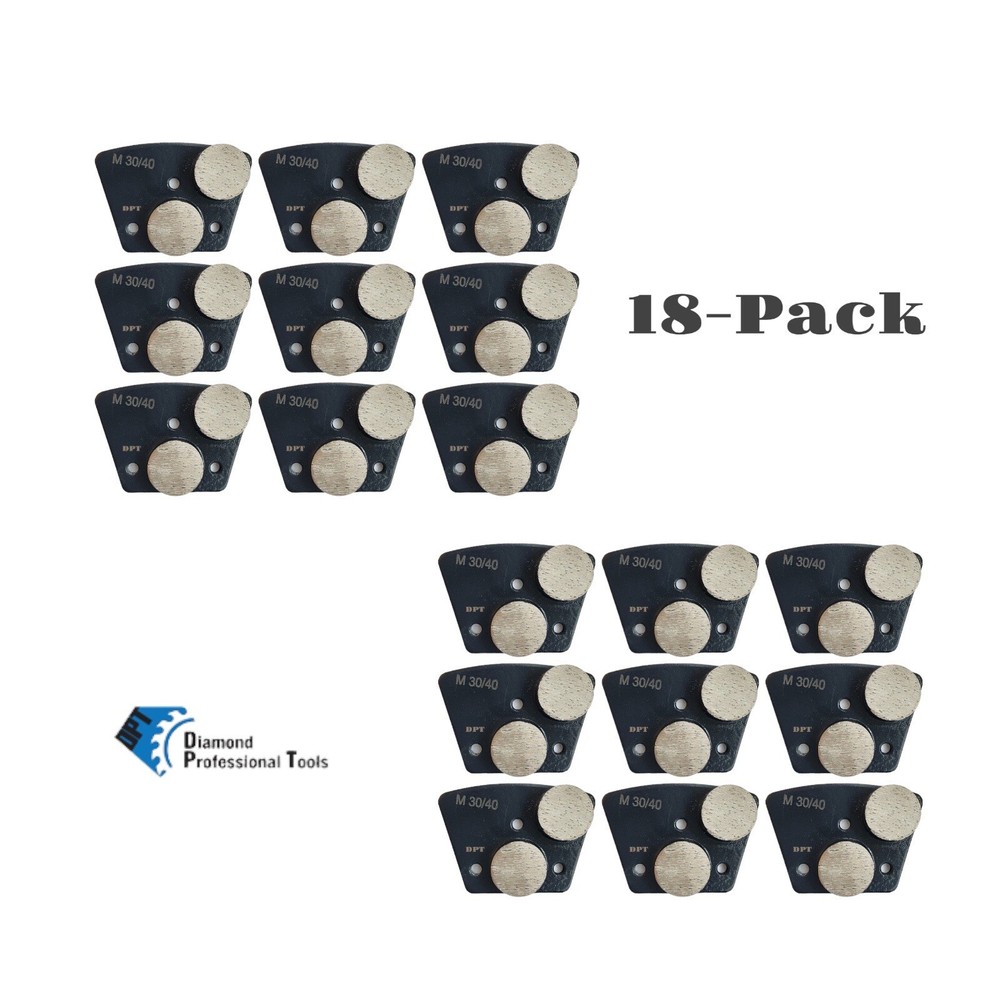 18 Pack Diamond Grinder Tooling for Concrete Floor Grinders Medium Bond 30 Grit