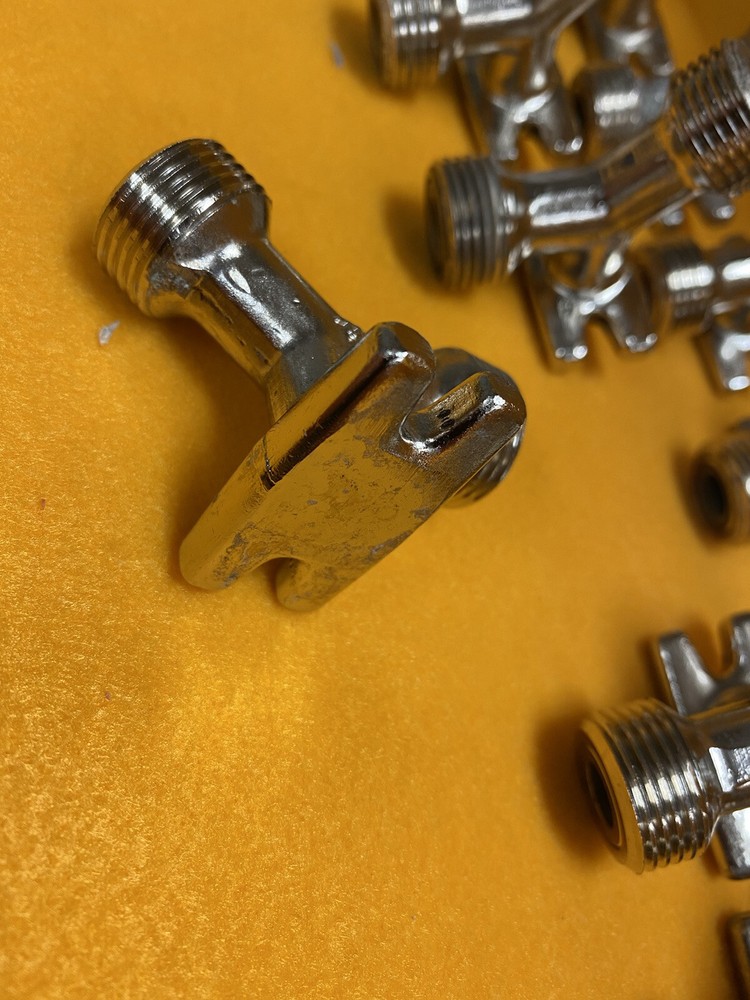 DRAFT BEER LINE WALL or PANEL BRACKET - 3/8" Bore 45 Degree Plated Brass. 1 PC.