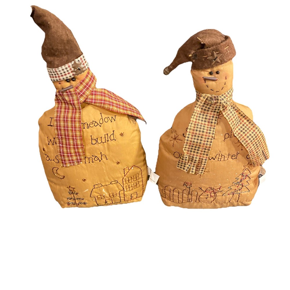 Decorative Plush Snowman - Set Of 2