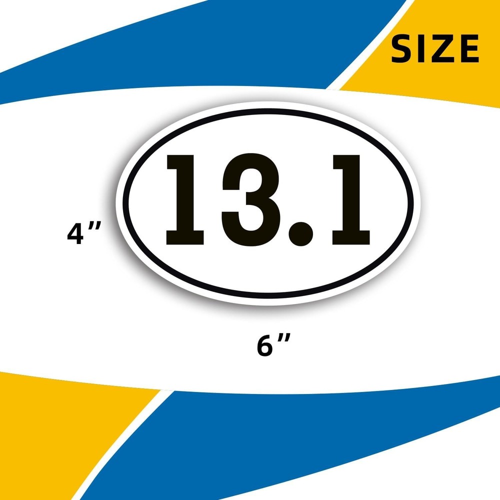 13.1 Half Marathon Oval Magnet Decal Black Oval