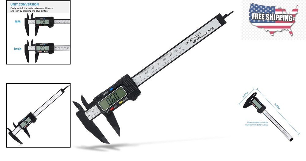 Precision Digital Caliper, 0-6 Inch Measuring Tool with Large LCD Display
