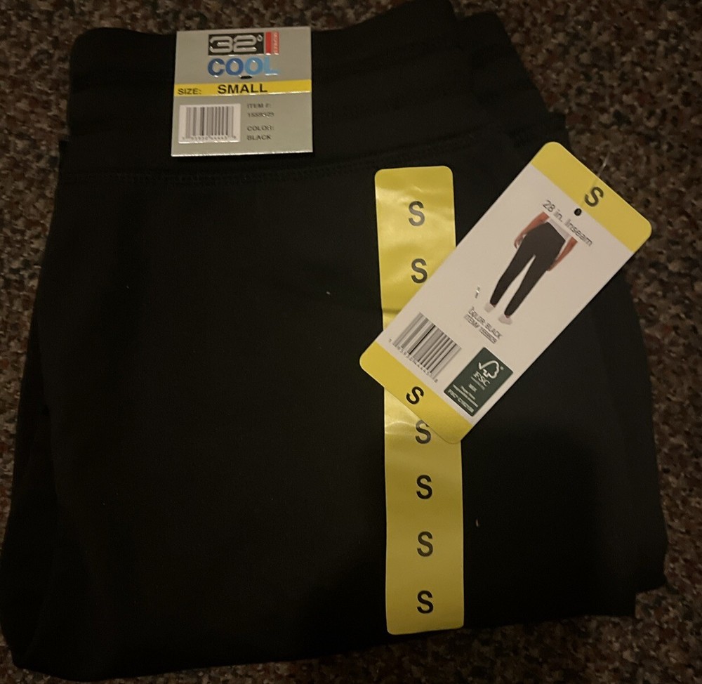 32 Degrees Womens Pull On Sweatpants Lounge Joggers Black Size Small S NWT