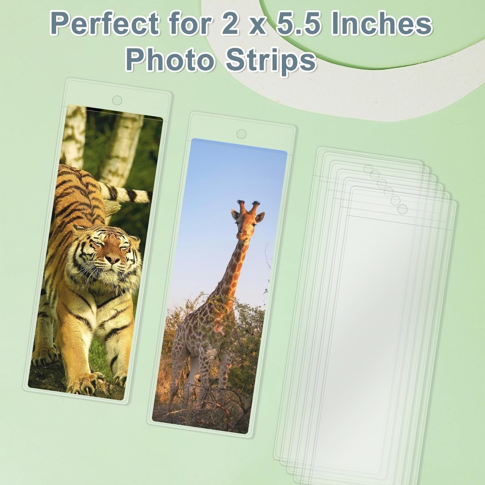 DSYIL 100 Pack Bookmark Sleeves Clear, Plastic Holders Bulk, Clear