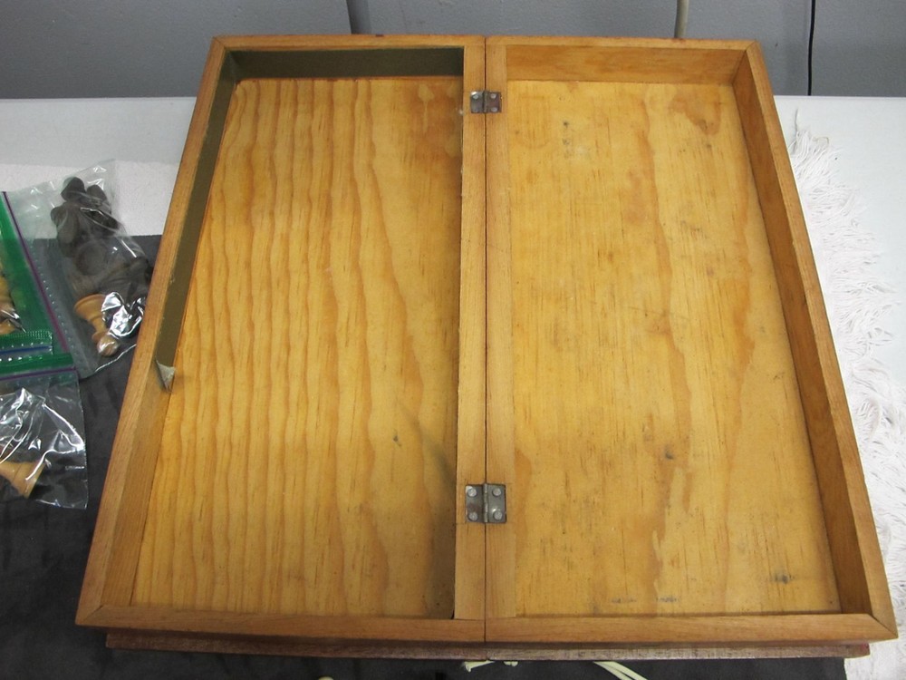 Huge Lot Mixed Chess Pieces w 2 Fold Up Boards