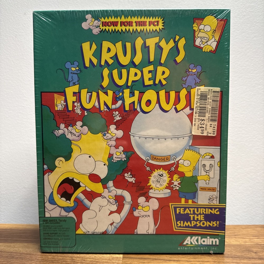 Krusty's Super Fun House (1993) - New Simpsons 3.5" Diskette Game Program!