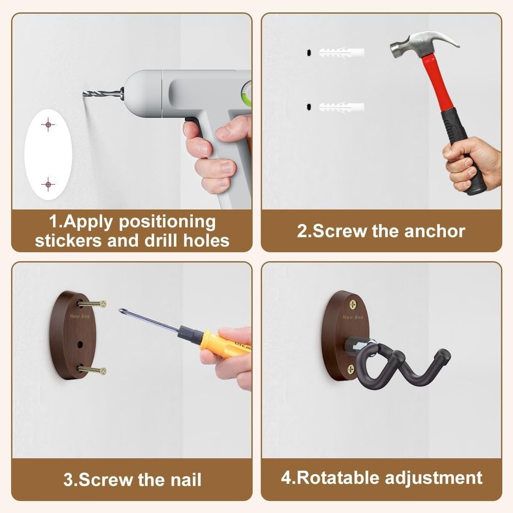 Ukulele Wall Mount, Guitar Wall Mount Hanger Hook Holder Stand Bracket with S...