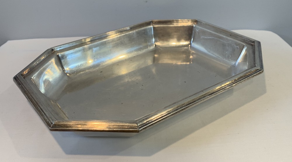 Antique Barker Brothers Octagonal 11-1/2" Long EPNS Octagonal Platter Signed