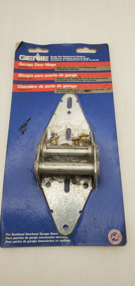 Genie #2 position garage door hinge NOS use between second and third section