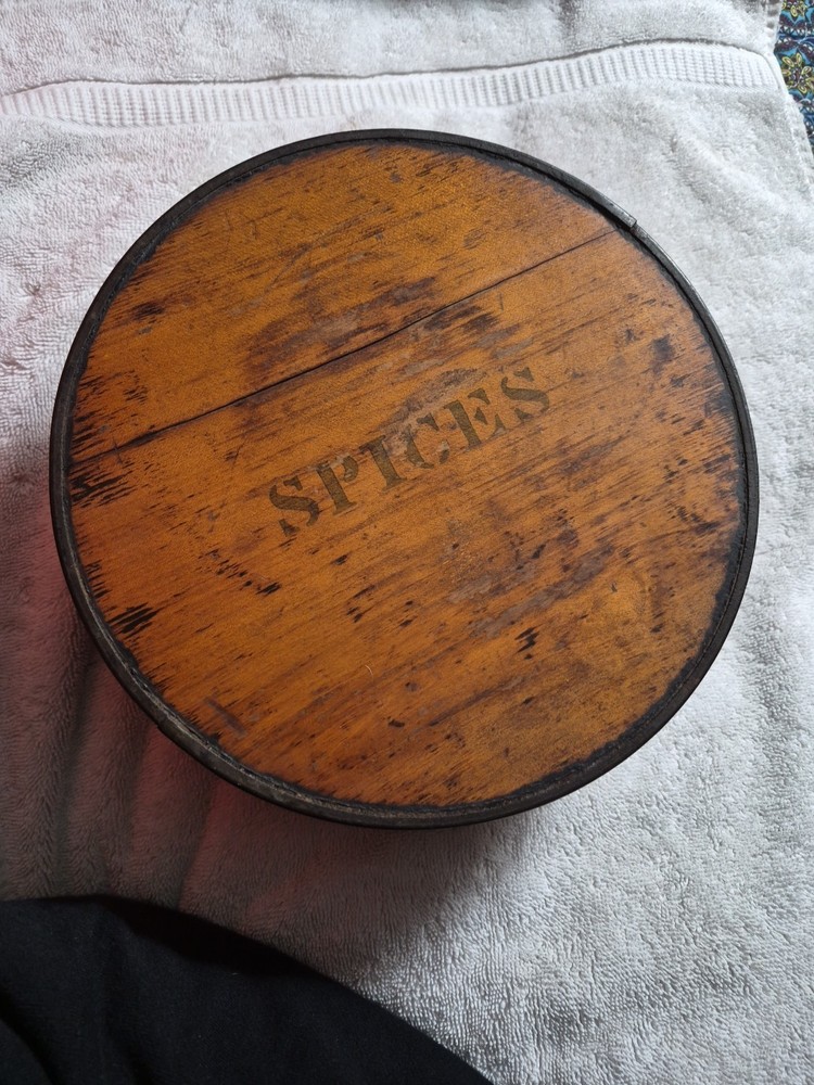 Antique Spice Box Pine Bentwood 1800's Primative