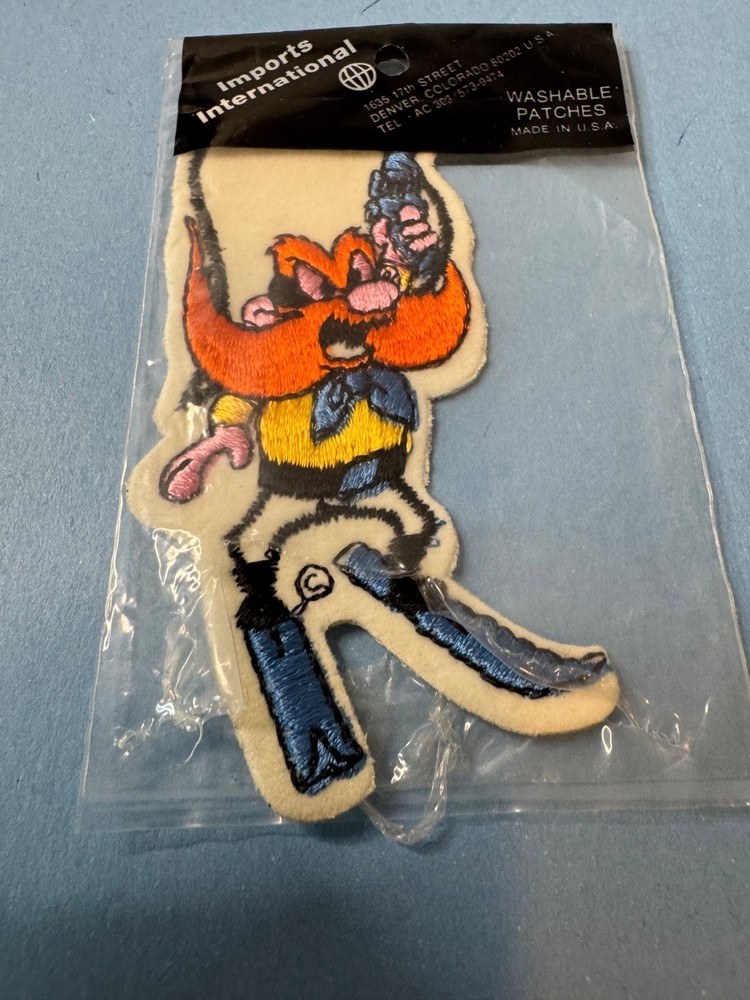 Vintage YOSEMITE SAM Sew On Felt Patch 4.25”x2”