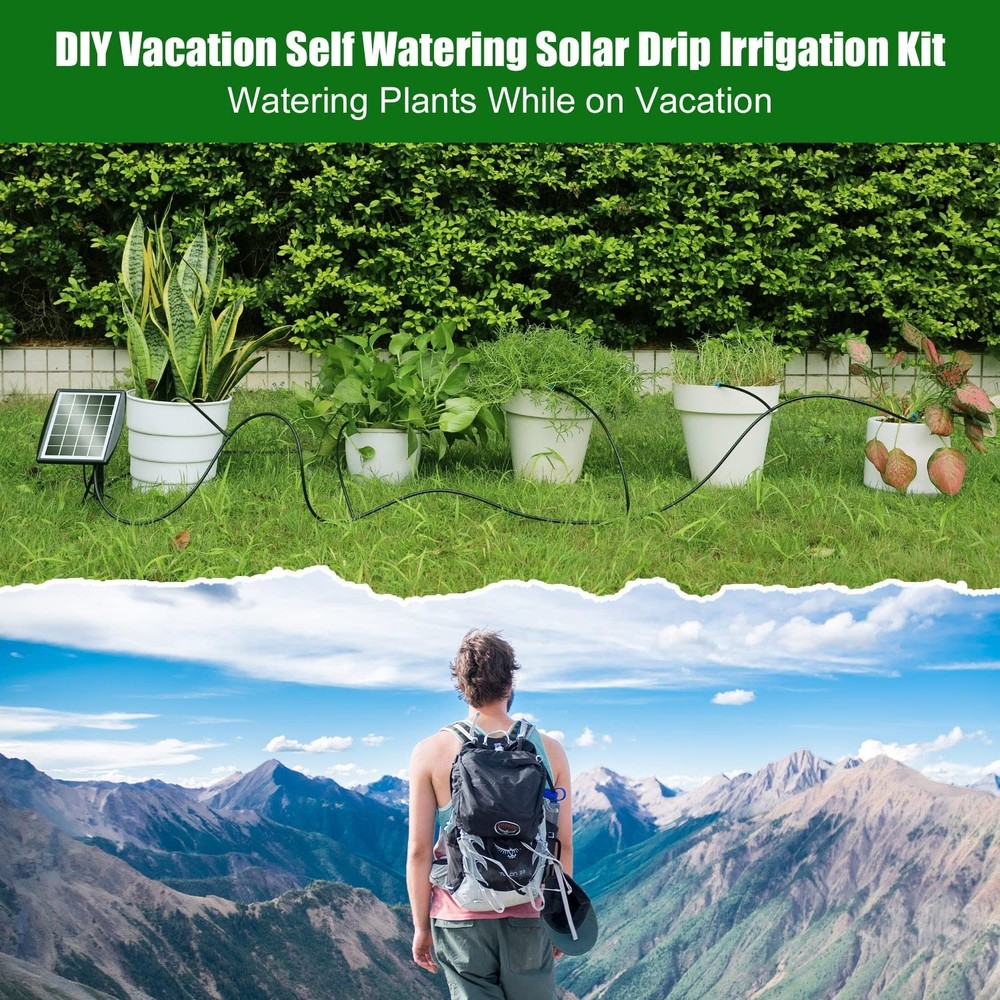 Solar Automatic Watering Device for 10 Pots, 6 Timing Modes