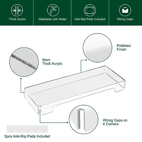 Acrylic Computer Keyboard Cover, Mechanical Keyboard Dust Cover PC 2 Pack Clear
