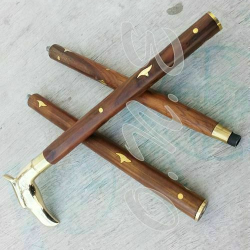 Solid Eagle Head Wooden Walking Stick Victorian Handle Antique Style Cane Gift