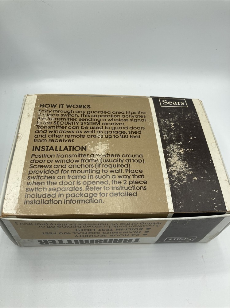 NOS Vintage New Sears Security System Transmitter Model 957053 Doors & Windows