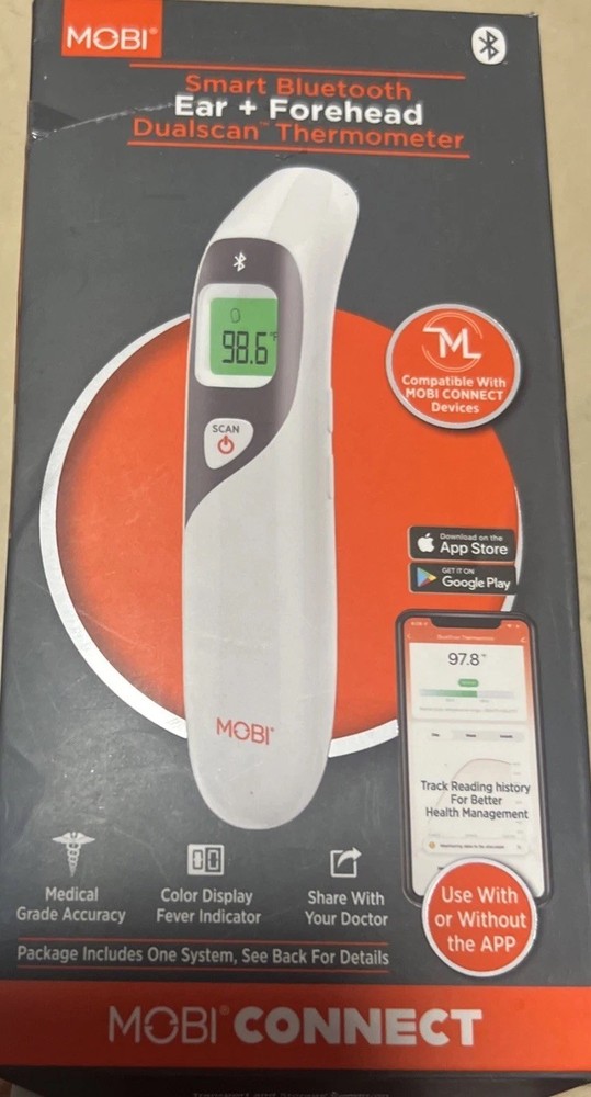 MOBI CONNECT Smart DualScan™ Bluetooth Ear & Forehead Thermometer with App X3