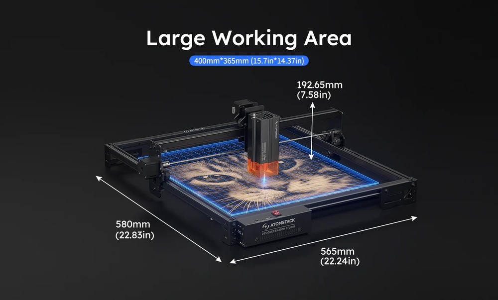Used AtomStack A20 Pro V2 Laser Engraver 400mm/s High Speed 0.01mm Precision