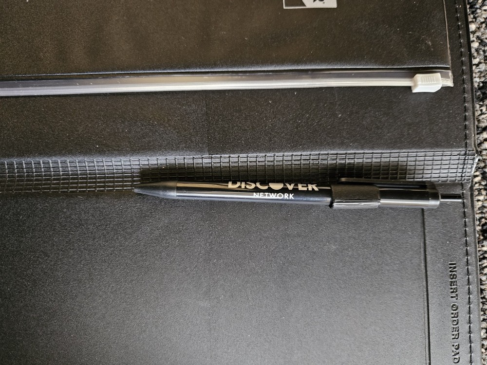 Discover Network Check Credit Card Server Book With Pen, Storage Restaurant