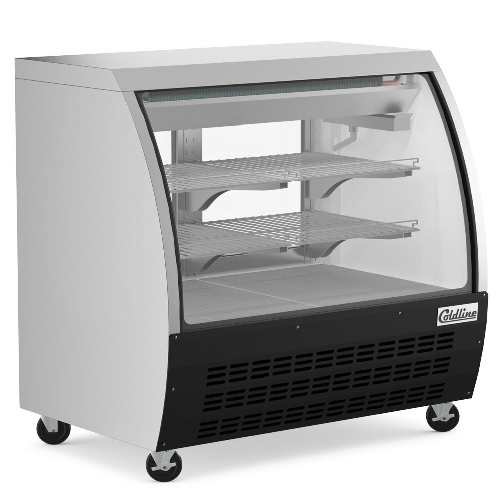 Deli case 48" Gravity Coil. Black, installed casters