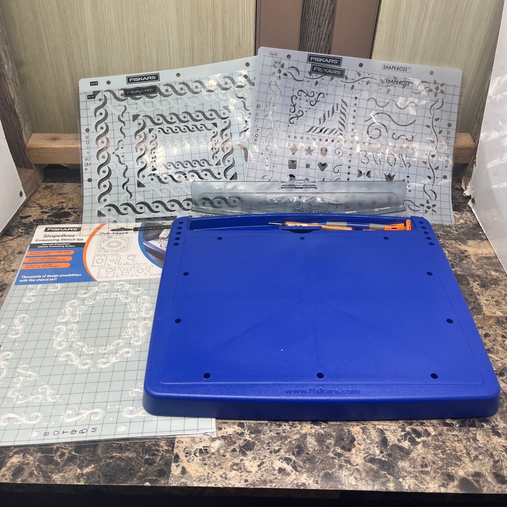 Fiskars ShapeBoss Ultimate Embossing System W/ Extra Stencil Sets #5600