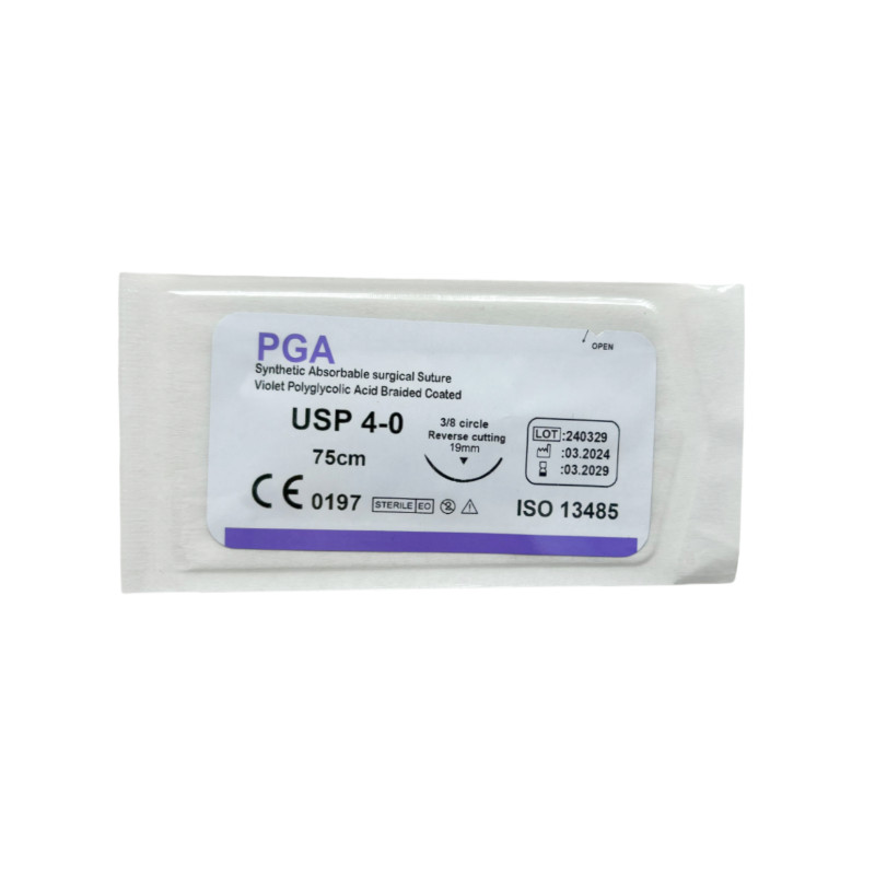 10-Pcs Practise Sutures PGA Synthetic Suture 4/0 Violet Student Needle Training