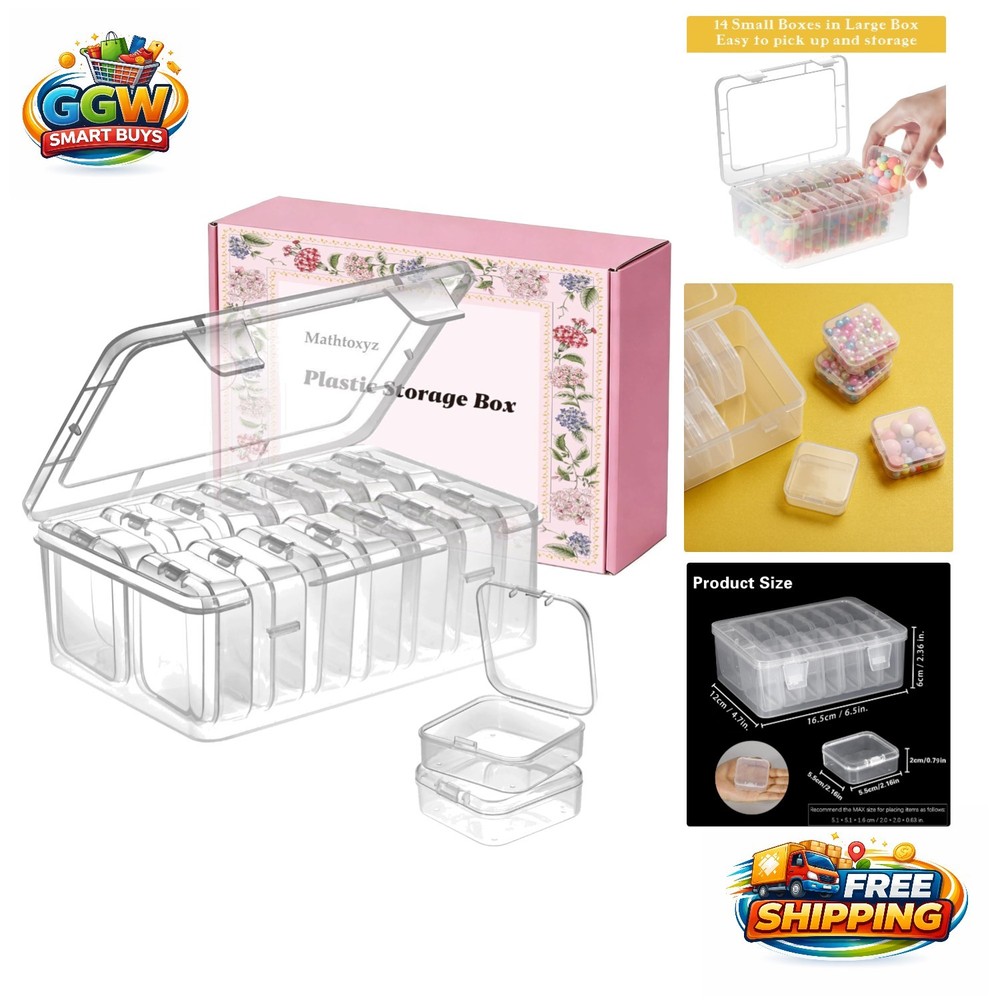 Versatile Mini Bead Storage Containers - Transparent, Stackable, Shatterproof